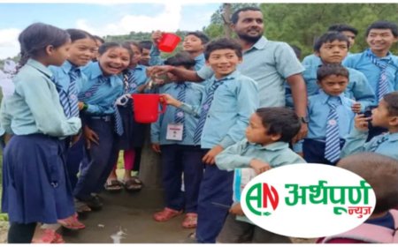 विद्यालय परिसरमै धारा निर्माणःछायो खुसियाली